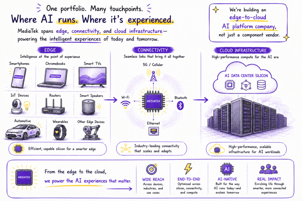 One MediaTek: From Edge to Cloud; Image created with Generative-AI